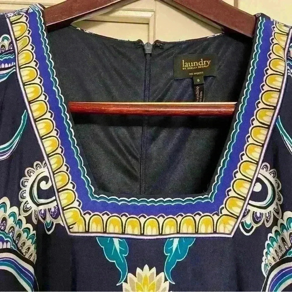 Laundry by Shelli Segal Shift Dress Size 6 Three Quarter Sleeve Square Neck - Picture 11 of 13